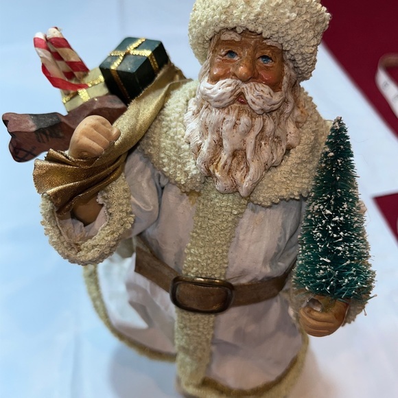 Possible Dreams SANTA 1987 Clothtiques 10#Old World White Gold TOY sack  713036 - Picture 16 of 16